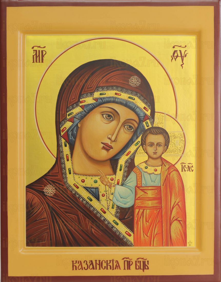 Рукописная икона Казанская Богородица 22x28см  (с ковчегом)