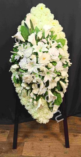 Элитный искусственный венок, 165см общая высота, высота по овалу-125
