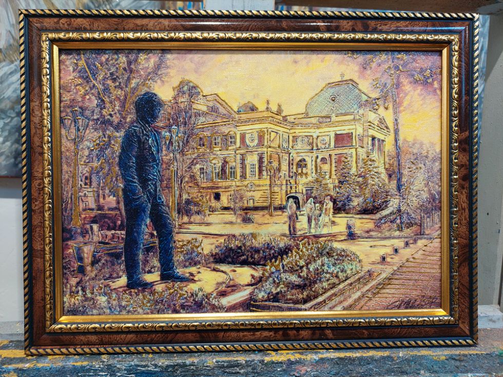 картина "Памятник А.Вампилову в Иркутске у Драмтеатра"