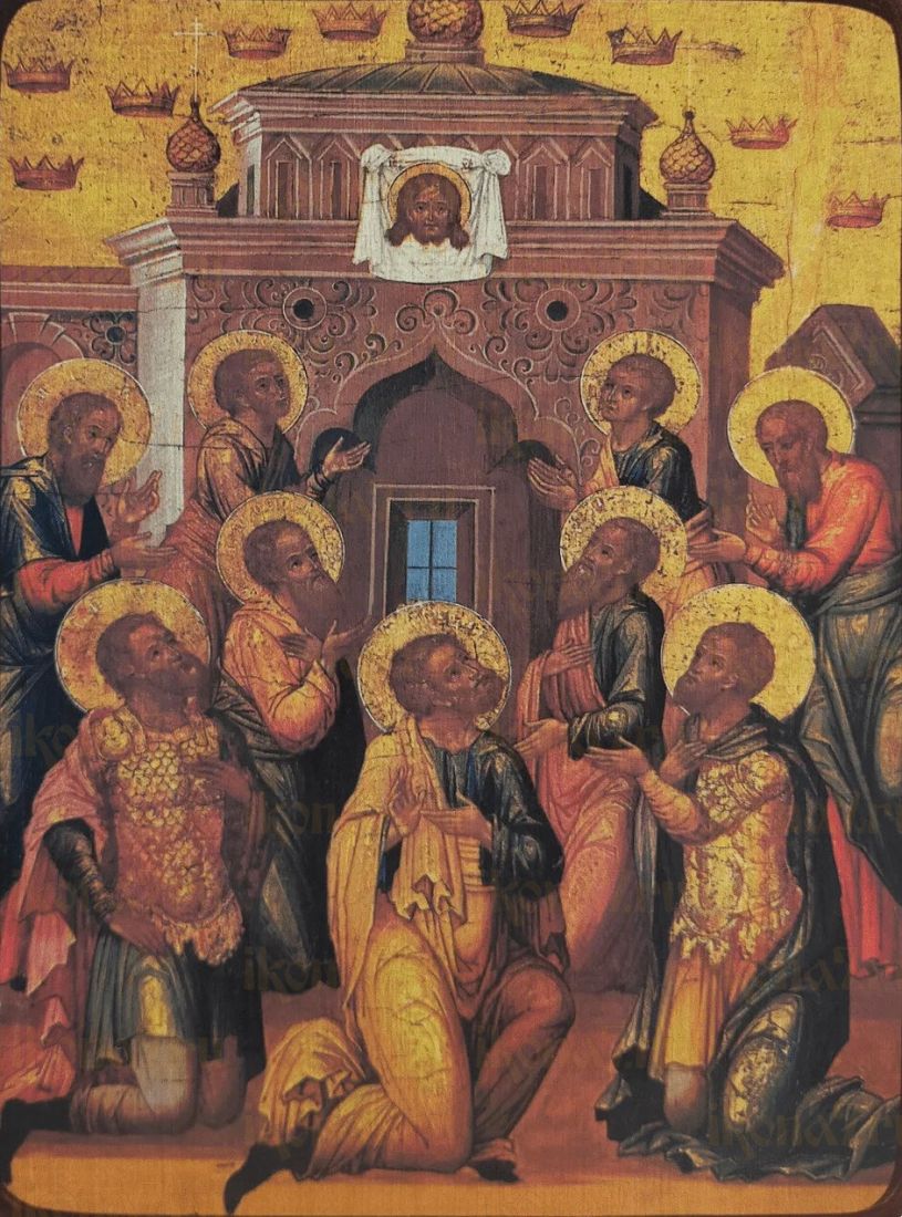 Собор Кизических мучеников икона рукописная на липовой доске (24229)