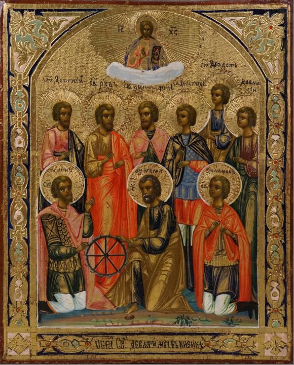 Собор Кизических мучеников икона рукописная на липовой доске (24230)