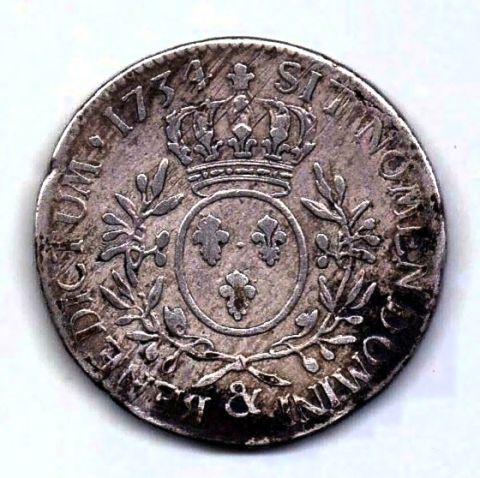 1 экю 1734 Экс -ан- Прованс Франция Война XF Редкость