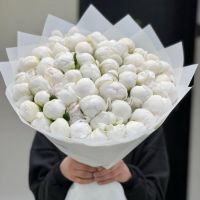 Белые ароматные пионы в упаковке