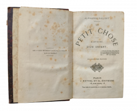 Антикварная книга «Малыш» (Le Petit Chose) в полукожаном переплёте, около 1880 г.
