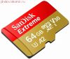 Карта памяти Sandisk Extreme micro SDXC 64Gb UHS-I U3 V30 A2 SDSQXAH-064G-GN6MN