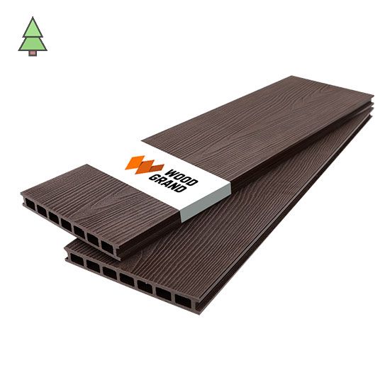 Террасная доска из МПК 200*24 мм с Тиснением WoodGrand цвет: Венге