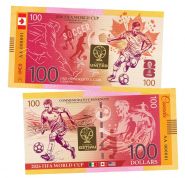 100 долларов — Канада. Чемпионат Мира по футболу 2026. UNСB. Памятная банкнота. UNC Oz Msh
