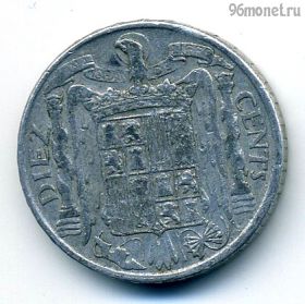 Испания 10 сентимо 1953
