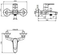 Смеситель для ванны Fima carlo frattini Serie 22 F3834/1 схема 2