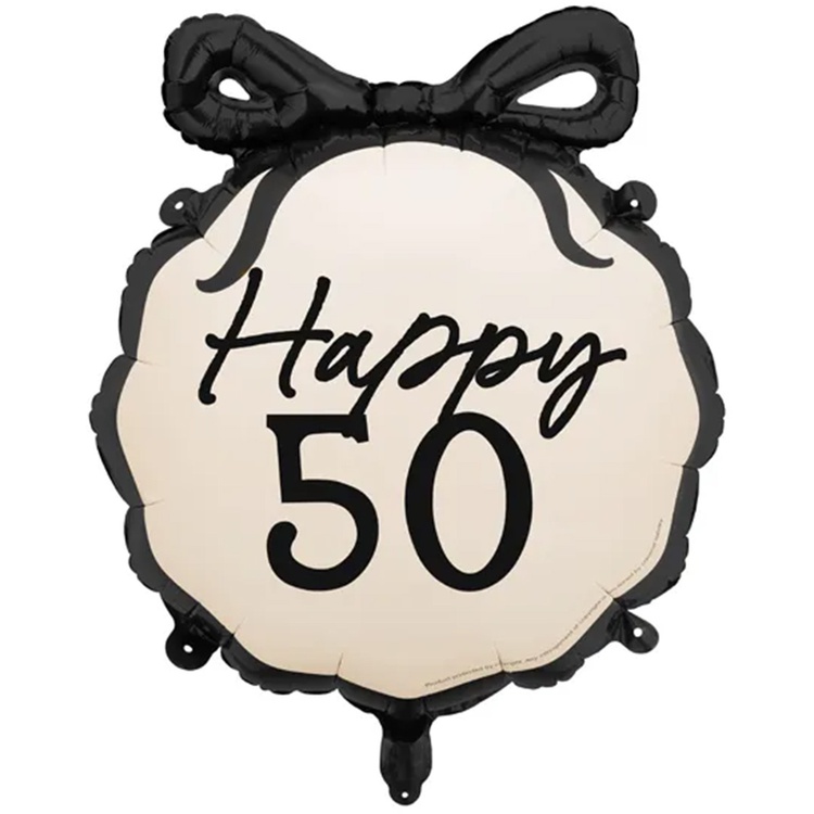 Чёрно-белый 50 Ленточки шар фольгированный с гелием
