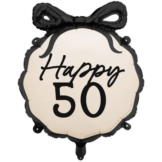 Чёрно-белый 50 Ленточки шар фольгированный с гелием