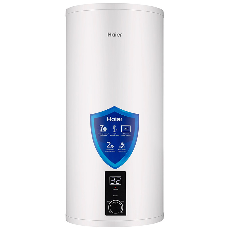 Водонагреватель электрич. накопит. Haier 100л МУ,нерж.сталь, верт, 2кВт, УЗО ES100V-R1 INOX