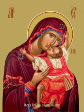 Сладкое Лобзание икона Богородицы печатная (холст на дереве)