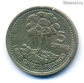 Гватемала 5 сентаво 1998