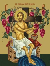 Христос Виноградная Лоза икона печатная (холст на дереве)