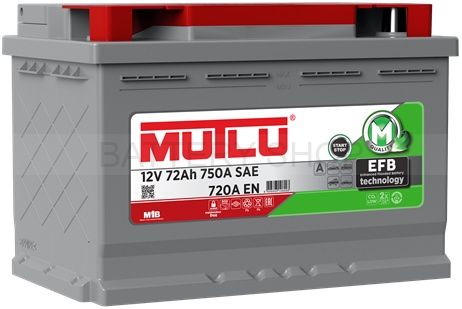 MUTLU EFB 72 Ah 720 A обр. поляр.
