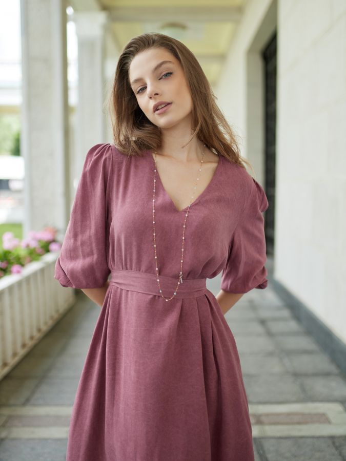 Платье Sera брусничное