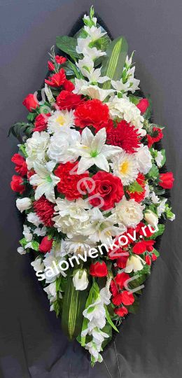 Элитный искусственный траурный венок N24, РАЗМЕР 110см,125см,140см,160см,180см