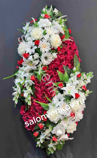 Элитный искусственный траурный венок N35, РАЗМЕР 110см,125см,140см,160см,180см