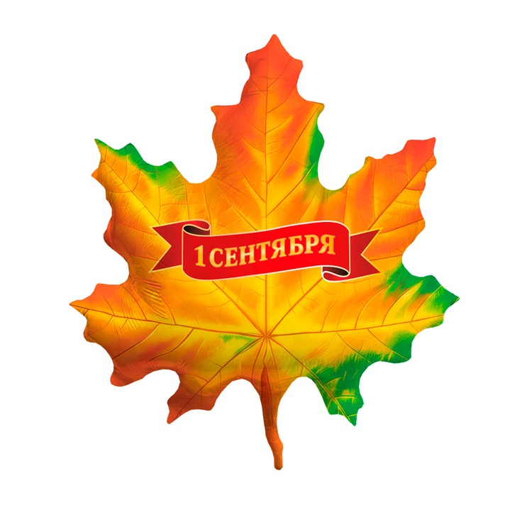 1 сентября на кленовом листе шар фигурный фольгированный с гелием