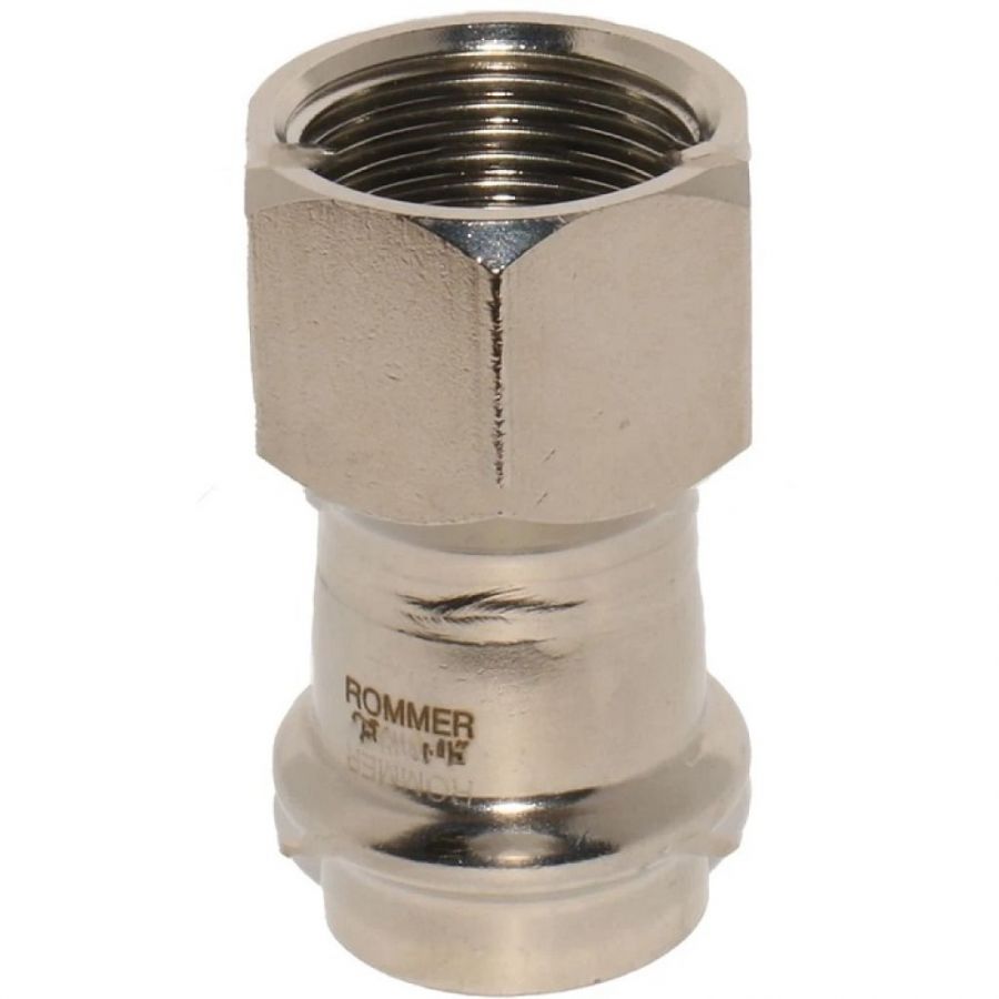 Муфта Rommer из нержавеющей стали с ВР резьбой 22х1/2" мм