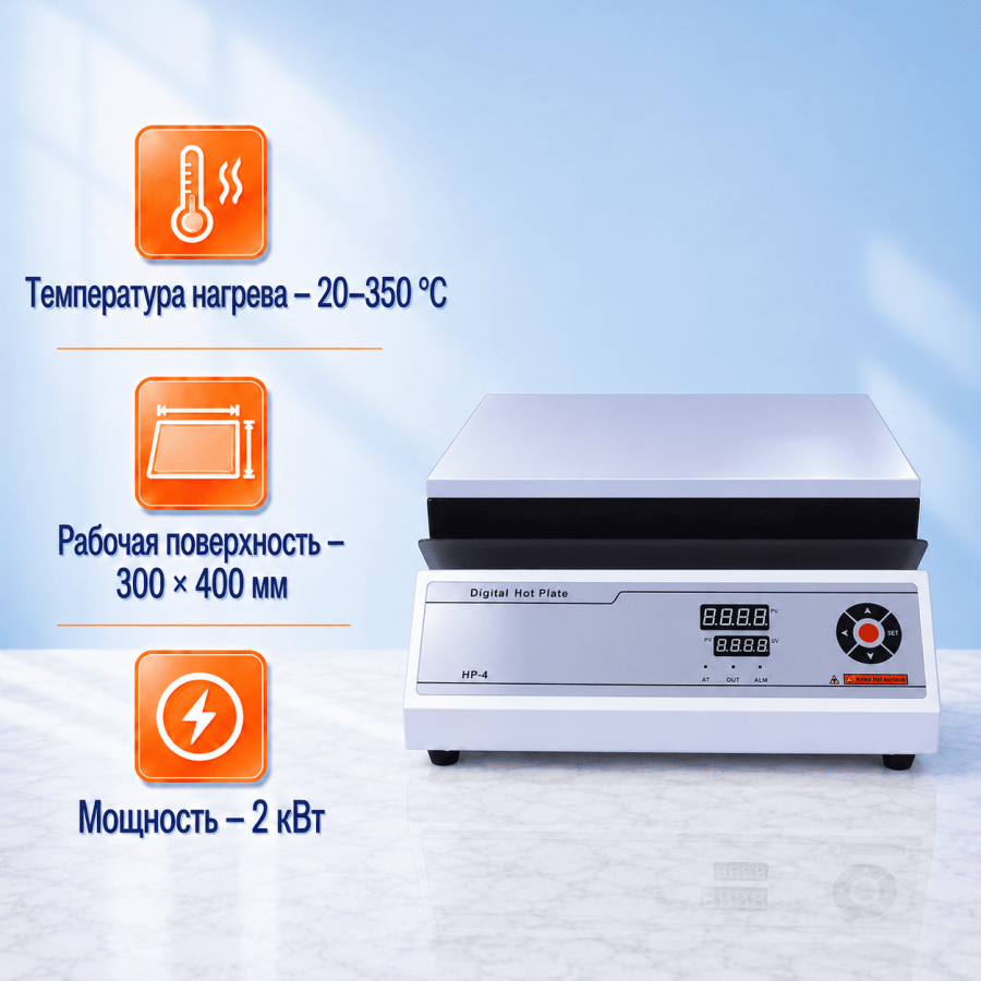 Лабораторная нагревательная плитка Labdevices-4 300x400 мм