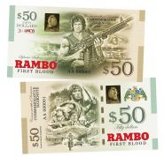 50 долларов (Dollars) Rambo — Рэмбо 1. Первая кровь. Доминика. Памятная банкнота. UNC Oz Msh Ям WB
