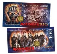 100 pounds (фунтов) — Iron Maiden. Остров МЭН (Isle of Man). Памятная сувенирная банкнота. Msh Oz Ям WB