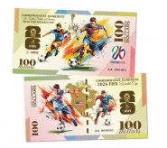 100 долларов — США. Чемпионат Мира по футболу 2026. UNСB. Памятная банкнота. UNC Msh Oz WB