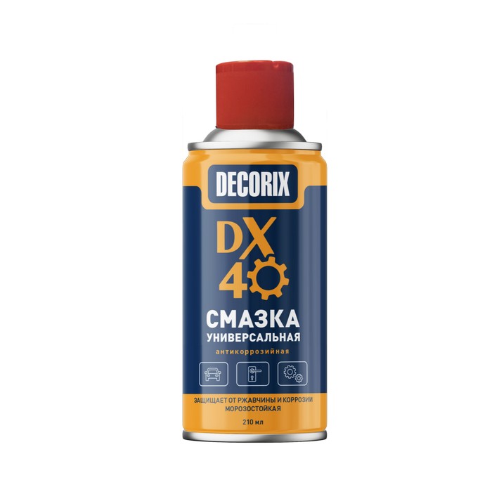 Decorix Аэрозольная смазка универсальная DX-40, антикоррозийная, объем 210мл.