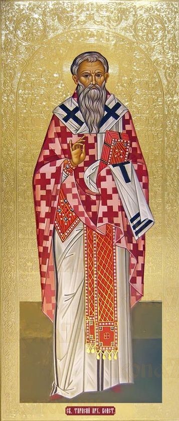 Мерная икона Тарасия Константинопольского рукописная (ростовая)