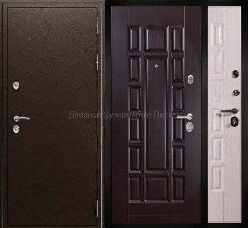 ДС 110 Интерма Антик медь , Венге темный , Ясень ривьера айс дверь с терморазрывом