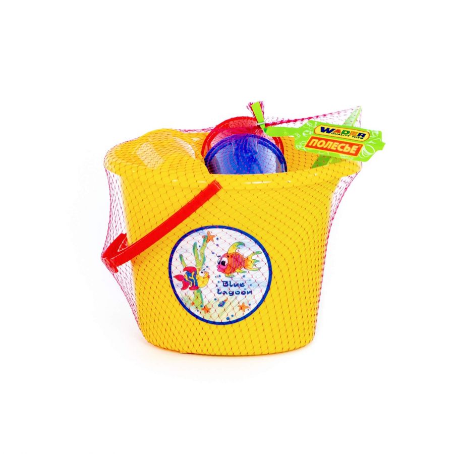 Набор №429: ведро №4 с носиком, совок №12, формочки (замок мост + замок башня + замок стена с двумя башнями)