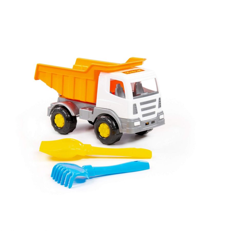 Набор №183: "Мираж", автомобиль-самосвал + лопатка №5, грабельки №5