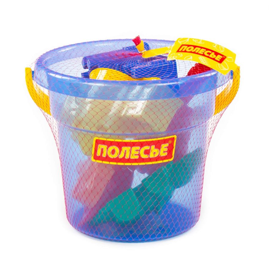 Набор №325: ведро "Макси", лопата №6, формочки (мамонт + динозавр №1 + замок мост + замок башня + замок стена с одной башней)