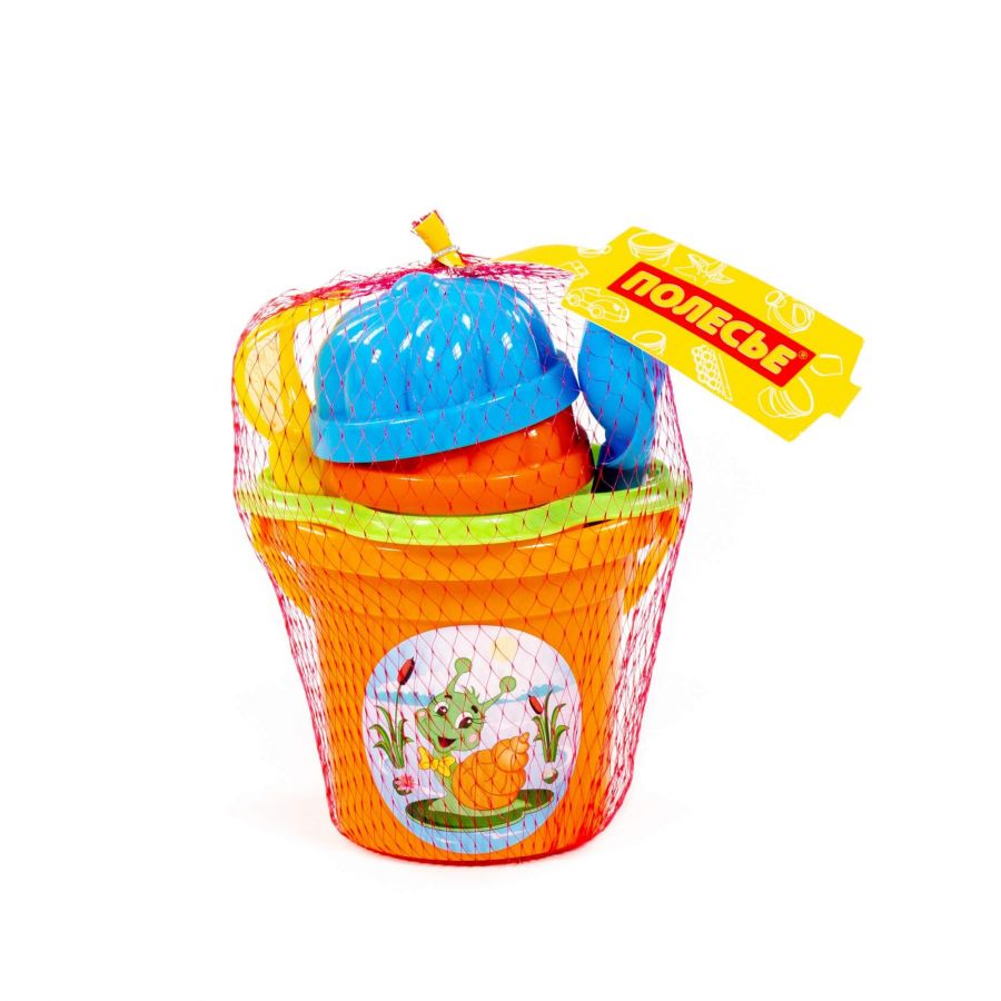 Набор №39: ведро малое, ситечко-цветок, совок №2, грабельки №2, 2 формочки