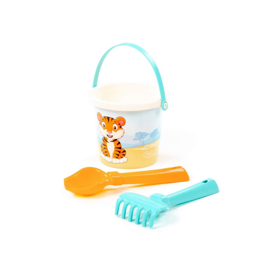 Набор №656 сафари: ведро малое с наклейкой, совок №2, грабельки №2