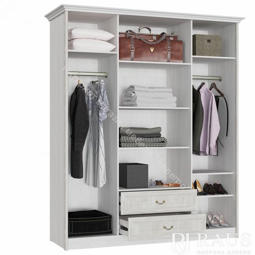 Шкаф 4-х створчатый ЯН-06 "Янна" с зеркалом Орех Мальта