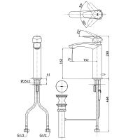 Смеситель для раковины Toto GM TLG09303R схема 2