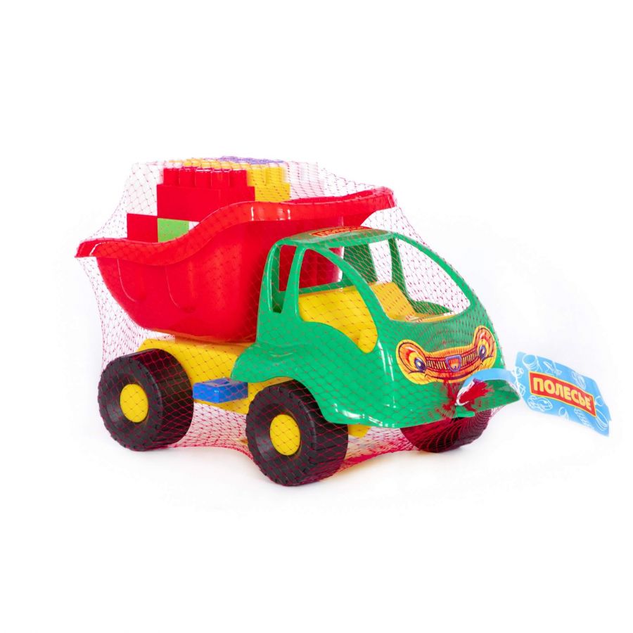 Набор №53: "Муравей", автомобиль-самосвал + конструктор "Строитель" (18 элементов)