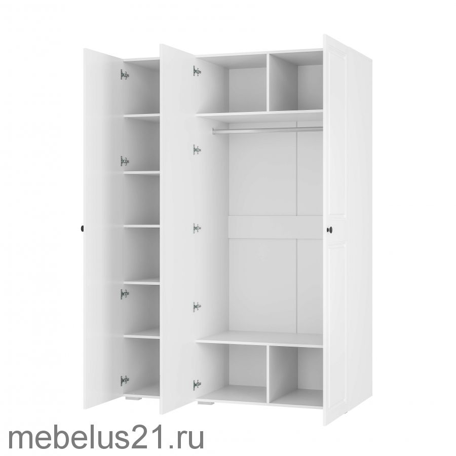 Шкаф 3-х створчатый Софт ШК-06 белый/эмаль белая