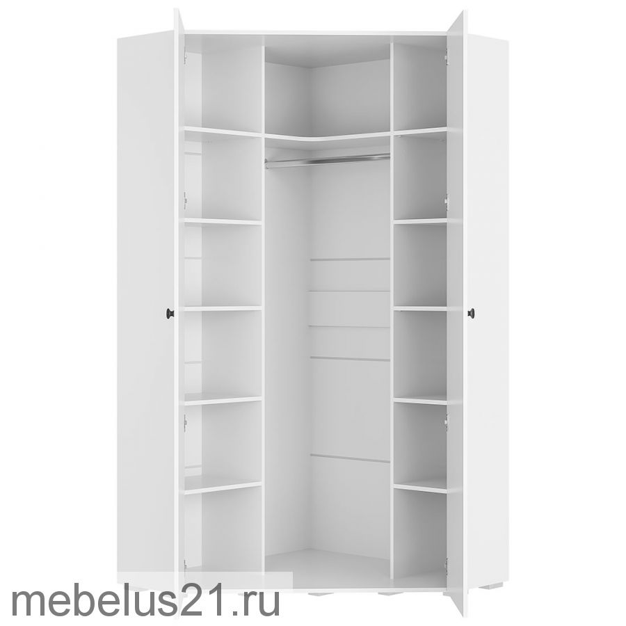 Шкаф угловой Софт ШКУ-01 белый/эмаль белая