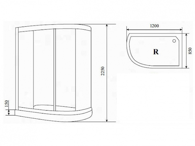 Душевая кабина Timo Comfort 120x85 T-8802L с гидромассажем схема 4