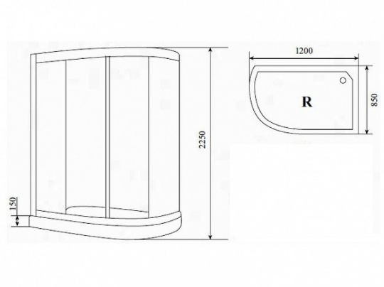 Душевая кабина Timo Comfort 120x85 T-8802L с гидромассажем ФОТО