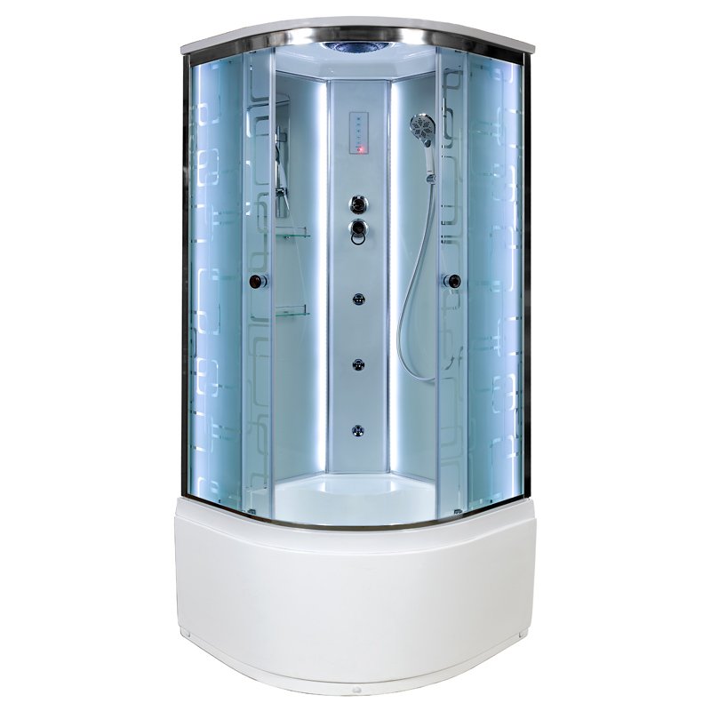 Изображение Душевая кабина Deto EM4580 LED с гидромассажем 80х80