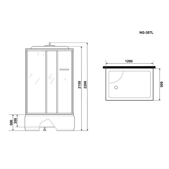 Душевая кабина Niagara Ultra 120x80 NG-307-01L с гидромассажем схема 9