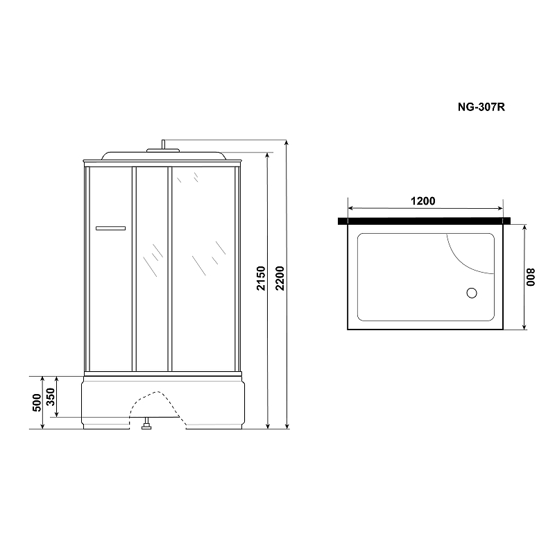 Душевая кабина Niagara Ultra 120x80 NG-307-01L с гидромассажем схема 10