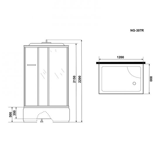 Душевая кабина Niagara Ultra 120x80 NG-307-01L с гидромассажем схема 10