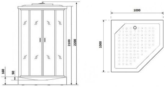 Душевая кабина Niagara Premium 100x100 NG-6002-01GD с гидромассажем ФОТО