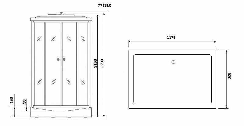 Душевая кабина Niagara Lux NG-7713WL 120x82 с гидромассажем схема 6